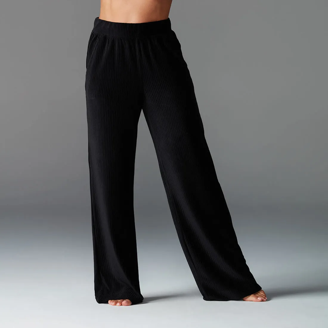 Wide Leg Brushed Rib Pant *