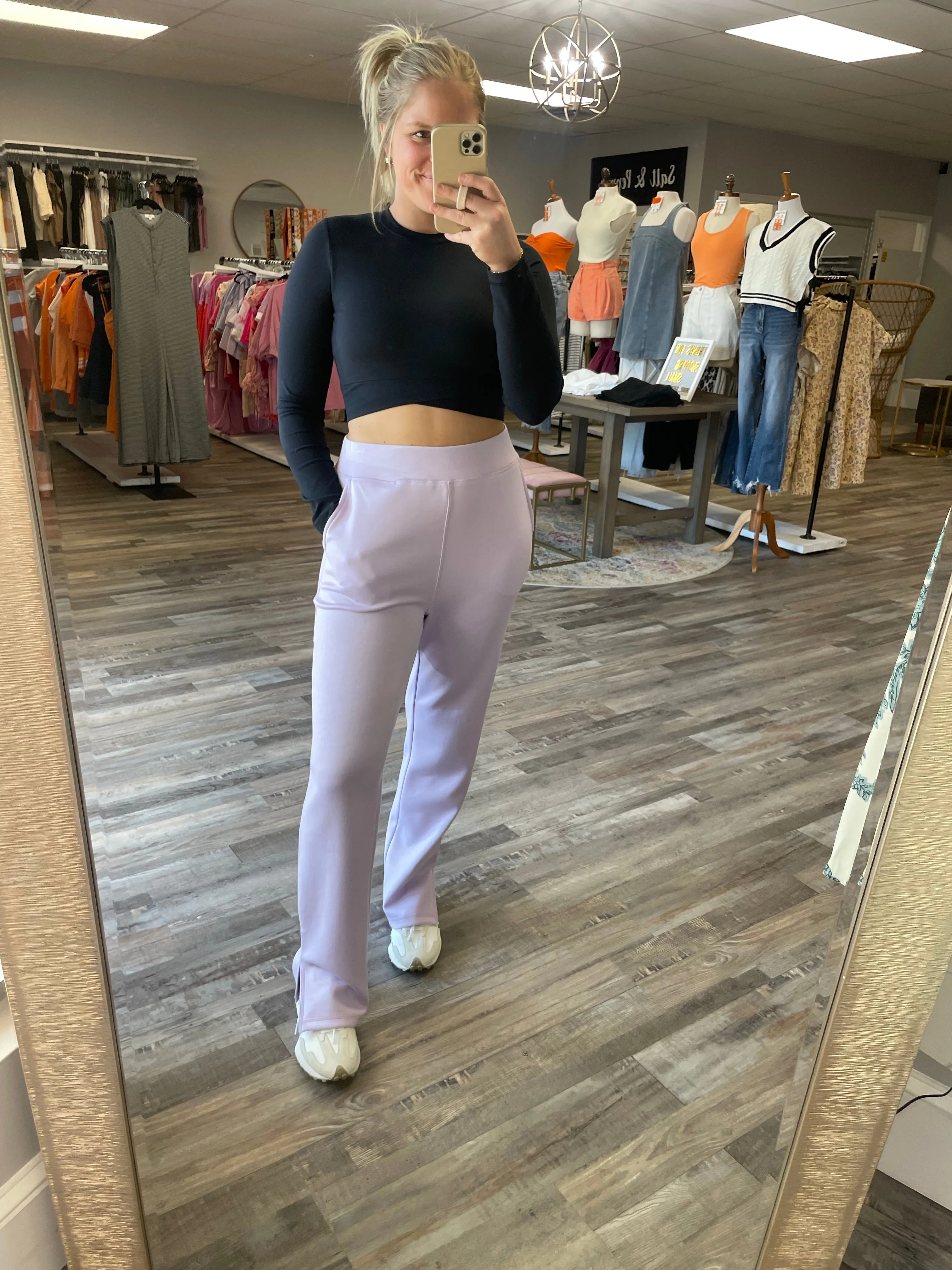 Wide Leg Lounge Pants - Lilac