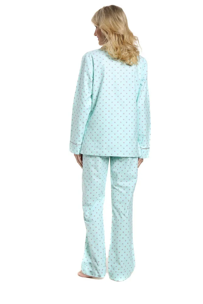 Womens Premium 100% Cotton Flannel Pajama Sleepwear Set