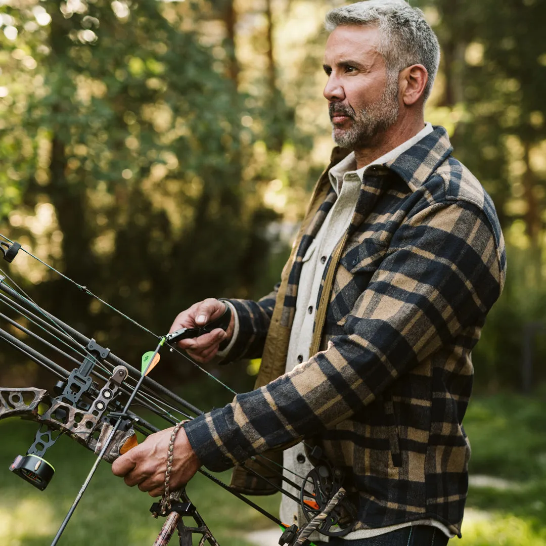 Yukon Wool Shirt Jac | Tan and Navy