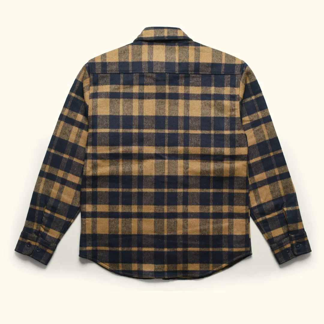 Yukon Wool Shirt Jac | Tan and Navy