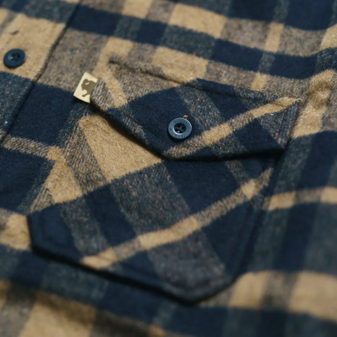 Yukon Wool Shirt Jac | Tan and Navy