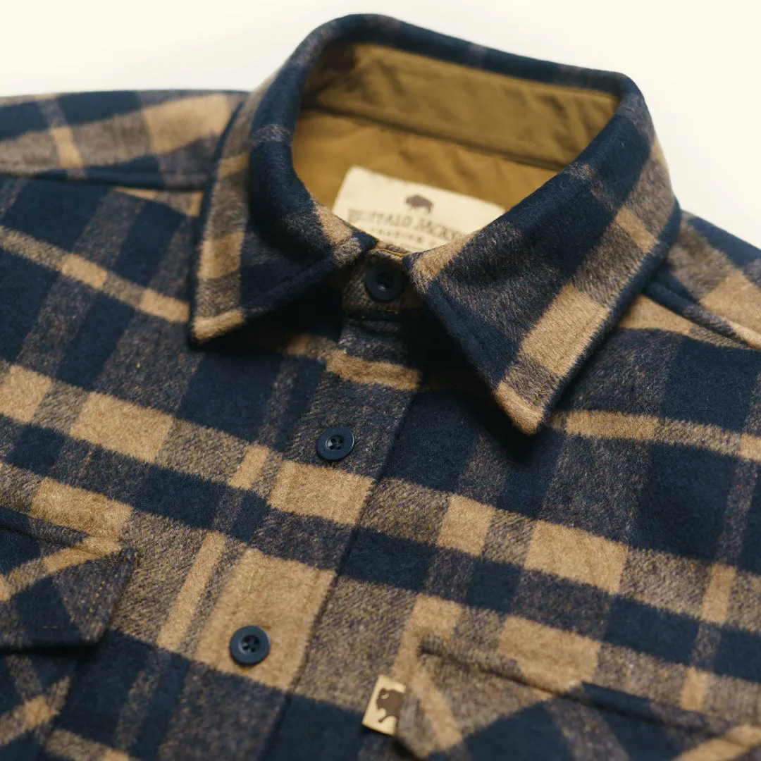 Yukon Wool Shirt Jac | Tan and Navy