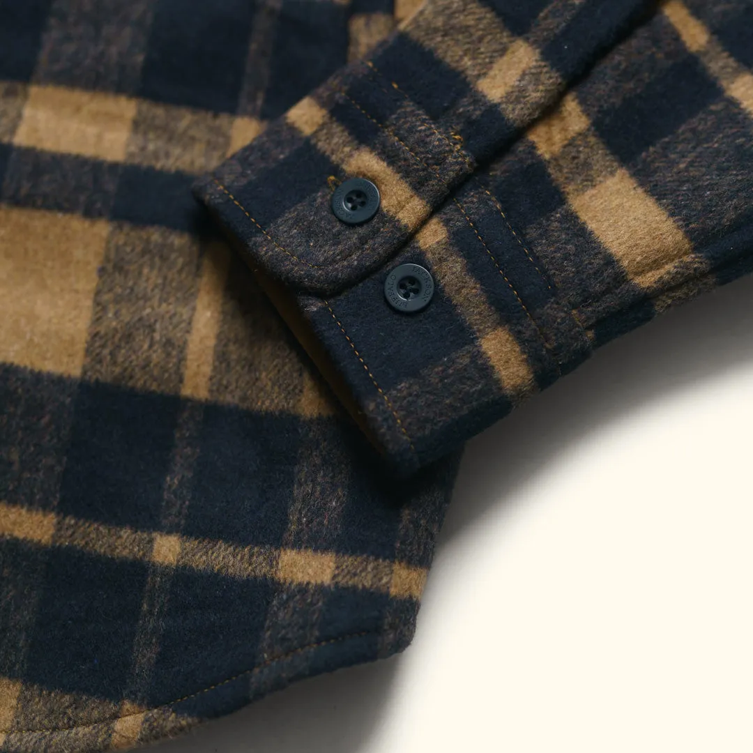 Yukon Wool Shirt Jac | Tan and Navy